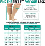 Zeta Wear Plus Size Short Compression Sleeves Women Medical Grade 15-20mmHg Calf Support Swelling Varicose Veins