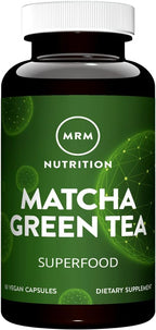 MRM Matcha Green Tea Capsules - For Women & Men - Natural Green Tea Leaf Capsules - Antioxidants, Caffeine, Vitamins & Minerals for Daily Productivity & Nutrition. Vegan and Gluten-Free - 60 Servings