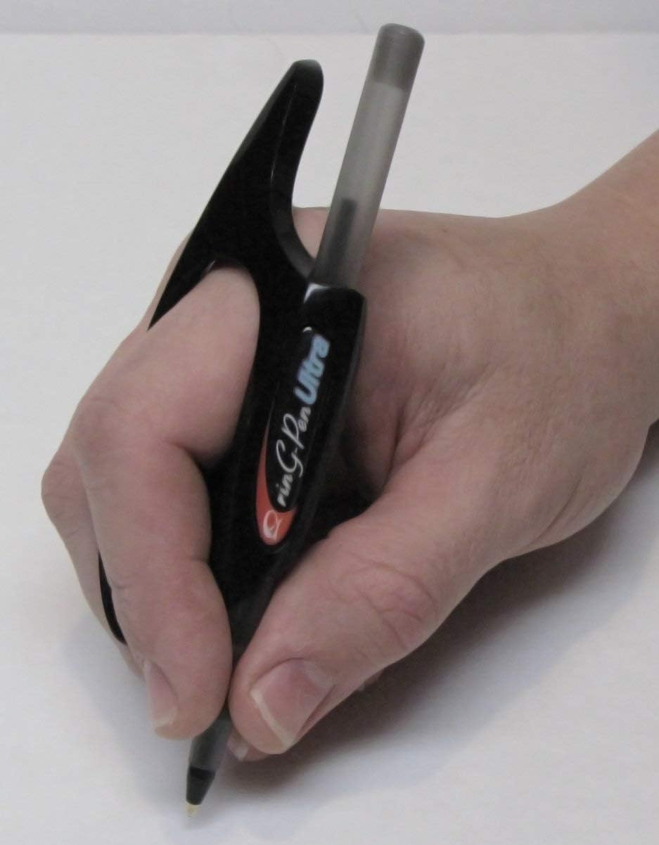 Universal Grip Support for Writing, Art Tools, and Daily Activities (Large, Black)