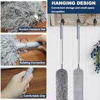 100 Inch Retractable Gap Dust Cleaner Cleaning Tools & Microfiber Feather Duster Washable and Retractable Duster Brush for Cleaning Under Appliances Furniture Ceiling Fan Dust and Cobweb Cleaner