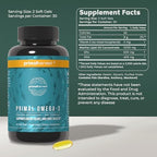 Primal Harvest Omega 3 Fish Oil Supplements, 30 Servings Soft Gels Capsules w/ 1000mg EPA + DHA Supplements, No Fishy Burps Non-GMO Omega 3 Fatty Acid