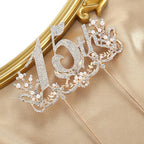 Lovelyshop Luxurious Diamond Gold Cake Topper for 15th Birthday Celebrations and Quinceañera-Large