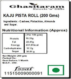 Ghasitaram Gifts Rakhi Gifts for Brothers Rakhi Sweets - KAJU Pista ROLL (200 GMS) with Beads Rakhi