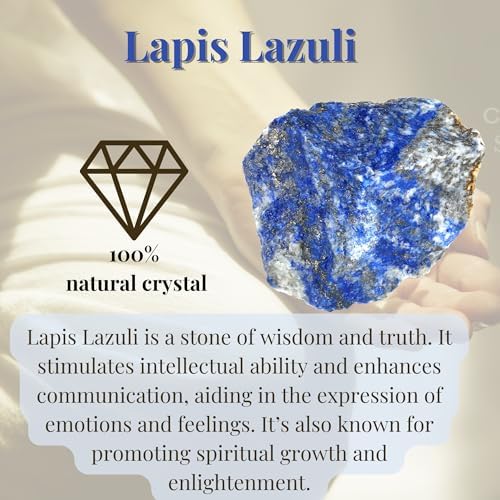 XIANNVXI Lapis Lazuli 1.8-2.2" Large Raw Crystals and Healing Stones Natural Rough Crystal Rocks for Decor Gifts Tumbling Cabbing Polishing Fountain Rocks 1PCS