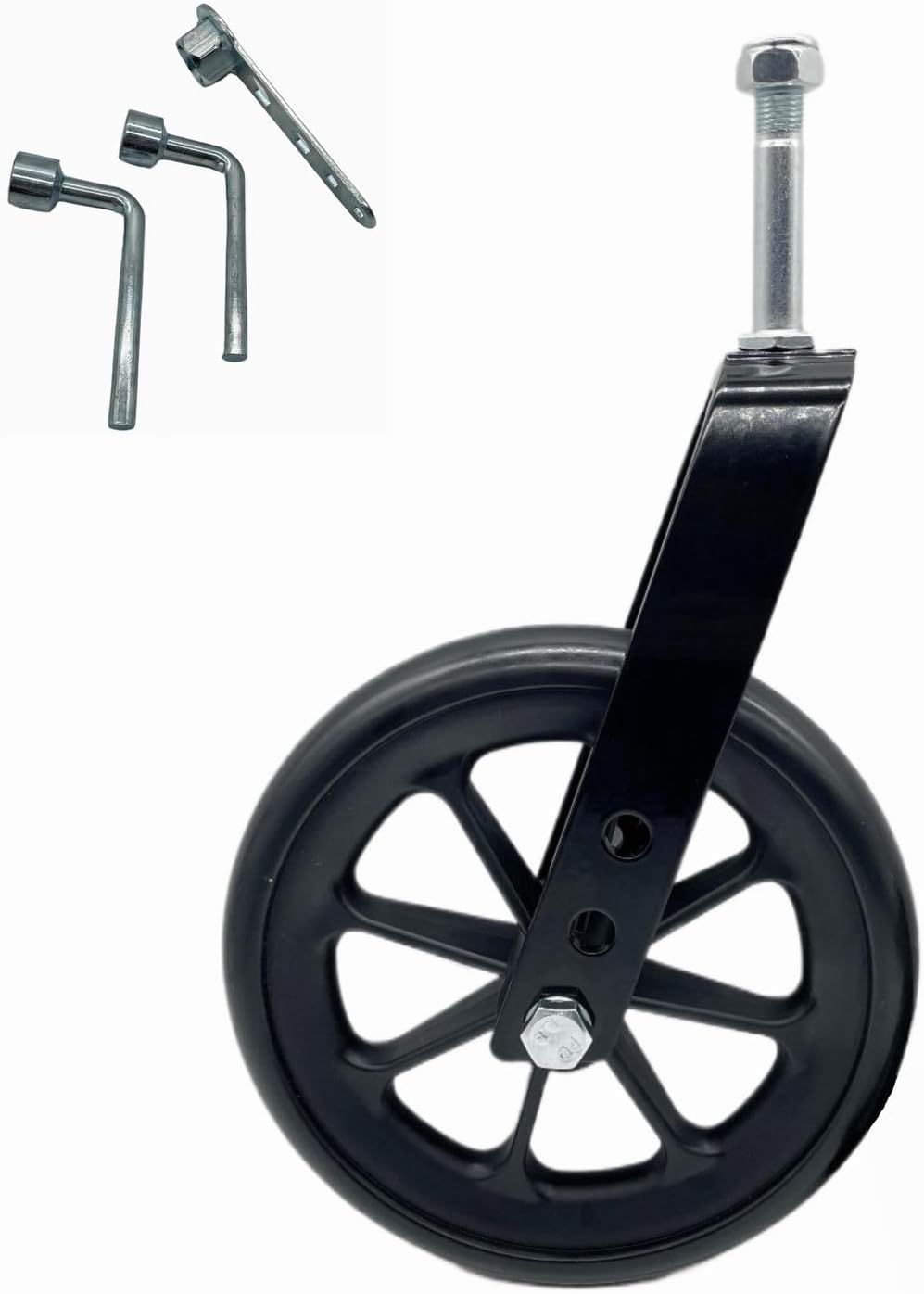 Wheelchair Accessories Caster Assembly With Aluminum Front Fork,Suitable For Installing 8 Inch Solid Casters.Widely Used In Most Manual Wheelchairs K1,K2,K3,K7...Black(1 Ea)