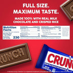 CRUNCH Full-Size Candy Bar, Creamy Milk Chocolate with Crunchy Crisped Rice, 36 Individually Wrapped Bars, 1.55 oz Each