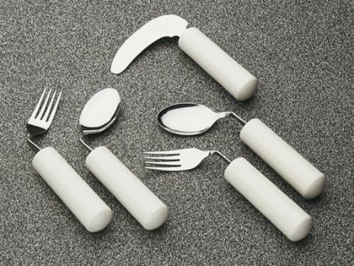 Homecraft Queens Angled Cutlery, Right-Handed Angled Fork, Lightweight Ergonomic Adaptive Fork, Cutlery with Easy-to-Grip Handles for Limited or Weak Grasp, Adaptive Utensil for Independent Eating