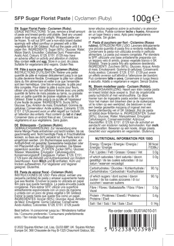 Squires Kitchen 100g Ready Made Sugar Florist Paste - Ruby