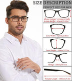4-Pack Reading Glasses Blue Light Blocking for Men,Comfort Lightweight Eyeglasses Flexible Spring Hinge,Anti Eyestrain/Glare Filter UV Ray Computer Readers(1.5X)