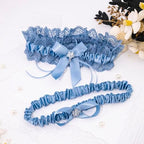 Blue Lace Bridal Garter Sets with Toss Garter, One Size, Wedding Something Blue Accessory Gift for Bride, Women Engagement Bachelorette Bridal Shower Gifts for Bride to Be