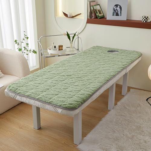 Green(s),185 * 70cm, Thin Massage Bed Mattress Pad with Face Hole Massage SPA Bed Sheet Cover with Elastic Band Non-Slip Mattress Pad for Home Hotel Beauty Salon Cosmetic Bed Tattoo Table