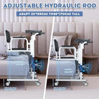 Ceridwen Patient Lift Transfer Chair for Elderly,4-in-1 Lift Hydraulic Transfer Chair with Height Adjustable via Hydraulic Pedal,180°Split Seat,440 lbs Weight Capacity for Elderly, Disabled