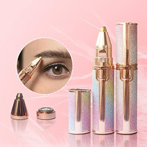 Electric Eyebrow Trimmer Set,2 in 1 Women Electric Hair Remover,USB Rechargeable Portable Mini Epilator for Lady with Hair Remover Replacement Head,Cleaning Brush