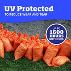 DURASACK Heavy Duty Sand Bags with Tie Strings Empty Woven Polypropylene Sand-bags for Flood Control with 1600 Hours of UV Protection, 50 lbs Capacity, 14x26 inches, Orange, Pack of 100
