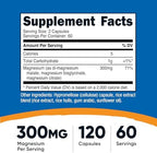 Nutricost Triple Magnesium Complex (300mg, 120 Capsules) - from Di-Magnesium Malate, Bisglycinate and Citrate, 60 Servings