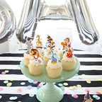 Ercadio 48 PCS Edible Circus Cupcake Toppers Circus Animals Cupcake Picks Magic Hat Elephant Horse Cake Decorations for Carnival Theme Baby Shower Kids Birthday Party Decor Supplies