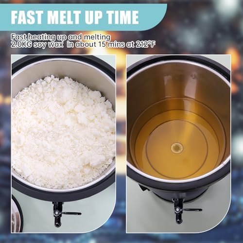 TOAUTO 10Lbs Wax Melter for Candle Making - Candle Wax Melting Pot with Faster Pour Spout and Temperature Controller, No Cloggy and Easy Clean Up