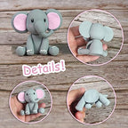 Elephant Cake Decoration with Mini Elephant Oh Baby Cake Topper Pink White Pearl Balls Hot Air Balloon for Baby Shower Girl Elephant Theme Birthday Party Supplies (PINK)