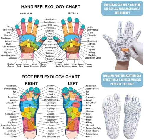 Reflexology Socks with Tools, Acupuncture Massage Socks Pain Relief Remedy for Foot Acupressure Socks with Gloves for Men's Size
