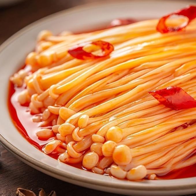4 flavors Fresh spicy golden enoki mushroom,spicy and spicy strips,Chinese specialty food,Spicy enoki mushroom,red oil enoki mushroom，seasoned dishes,Instant snacks，Latiao gifts (30 packs)