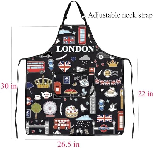 BNQL London Cooking Apron London Gifts for London Lovers London Souvenir Gifts London Travel Gift London Apron With Pockets