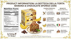 Chocolitaly Pack of 3 Wholemeal Buckwheat Brown Sugar Cakes – Soft Pound Coffee Pastry – Individually Boxed Premium Bakery Fresh Snack Cake Dessert – Ready to Serve – Banana Chocolate – Made in Italy