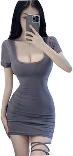 GRAYDREAM Sexy Lingerie for Women, Sexy Passionate Strappy Backless Nightgown, Nightclub Uniform Seductive Dress Set