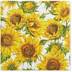 Paw Napkins 3-Ply (33 x 33 cm) I Pack of 20 I Perfect for Birthdays, Parties, Meetings I Autumn Table Decoration I Colourful Paper Napkins - Sunflowers Yellow Petals I Dancing Sunflowers