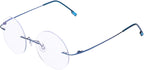 Fuisetaea Rimless Round Reading Glasses Titanium Lightweight Readers Eyeglasses Men Women