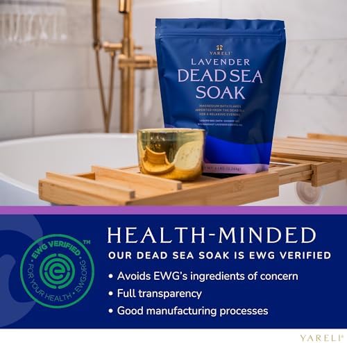 Yareli Magnesium Flakes, 5lb Lavender, Dead Sea Bath and Foot Soak, Alternative to Epsom Salt with Over 250,000mg of Magnesium Chloride Per Bag