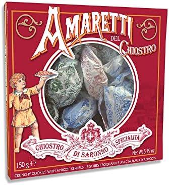 Amaretti Del Chiostro, Amaretti Di Saronno Crunchy Italian Cookies, 5.3 Ounce Window Box