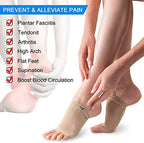 Ailaka 2 Pairs Compression Arch Support Sleeves, Cushioned Arch Support Braces Gel Pads for Flat Foot Pain Relief Plantar Fasciitis Heel Spurs