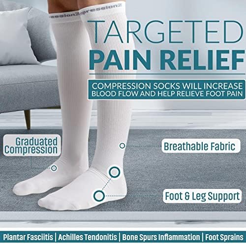 CompressionZ 30-40 mmHg Compression Socks for Women & Men | Knee-High Support Stockings Travel, Nurses and Athletes