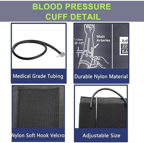 Replacement Extra Large Cuff for Omron BP Monitors 22-52CM Big Arm - Adjustable XL Blood Pressure Cuff, Includes 6 Universal Interface, Blood Pressure Monitors Large Cuff Compatible