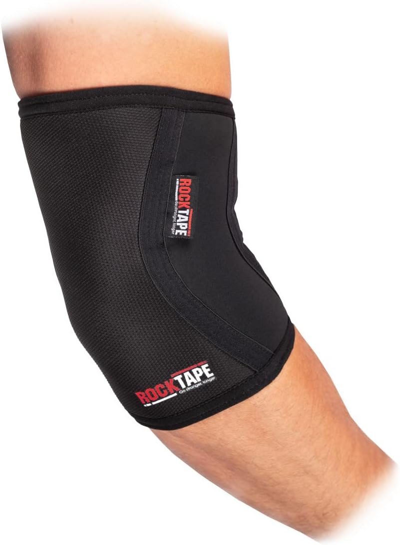 Rocktape Assassins Elbow Brace, Elbow Compression Sleeves for Exercise, Joint Pain Relief & Injury Protection (2 Sleeves) Small, Black
