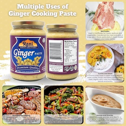 Rani Ginger Cooking Paste 26.5oz (750g) Glass Jar ~ Vegan | Gluten Free | NON-GMO | No Colors | Indian Origin