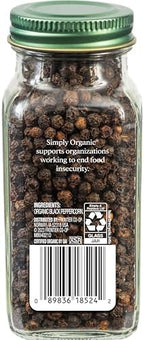 Simply Organic, Black Peppercorns, 2.65 oz