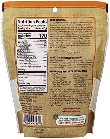 Bob's Red Mill Organic White Quinoa, 13 Ounce (Resealable)