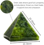 Amazing Gemstone Green Jade Pyramid Crystal Healing Stones - 1" Great Pyramid Figurine of Natural Stone Pyramid for Meditation, Reiki, Chakra Balancing and Crystal Pyramids Grid