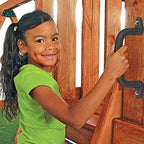 SELEWARE Black Playground Safety Handles, Non-Slip Plastic Kids Playground Grab Handles, Durable Indoor Outdoor Playset Handles for Playhouse, Treehouse, Climbing Frame, Jungle Gym, Swing Set, 2 Pack