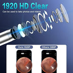 LMECHN Ear Wax Removal Kit 1920P HD, WiFi Ear Cleaner Camera Diameter 3mm, Earwax Remover Tool with 6 Ear Spoon, Ear Camera with 8 Pcs Ear Set, Earwax Camera Cleaner for iOS and Android(Black)