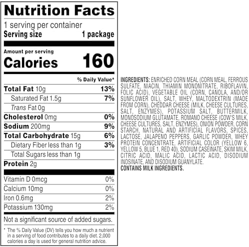 Cheetos Cheese Flavored Snacks, Cheddar Jalapeno Crunchy, 1 Ounce (Pack of 40)