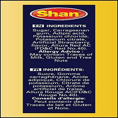 Shan Jelly Crystals Strawberry 2.82 oz (80g) | Cristaux De Gelee la Fraise | Quick & Easy Instant Jello | Vegetarian-Friendly Strawberry Flavor | Airtight Bag in a Box