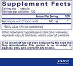 Pure Encapsulations Alpha Lipoic Acid 200 mg - 200mg ALA - Liver & Antioxidant Support* - for Nerve Health & Carb Metabolism - Vegan & Non-GMO Supplement - 120 Capsules
