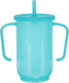 2pcs Adult Sippy Cups,Adult Sippy Cups for Elderly,2 Handles Straw Cups,No Spill Feeding Cup,Plastic Spill Proof Drinking Cups with Straw Lid,Liquid Feeding Elderly Disabled Hospital Patients