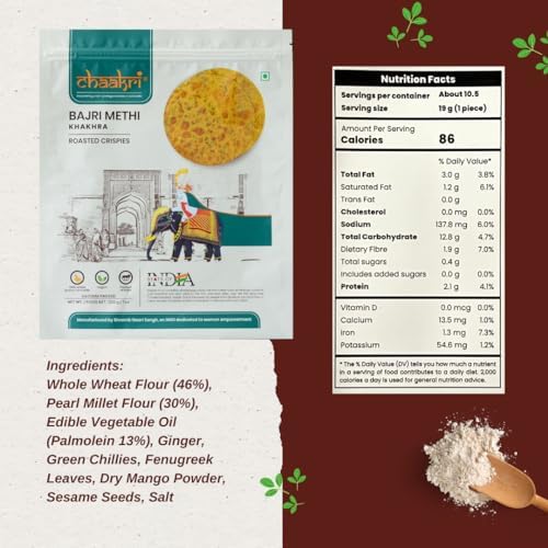 Chaakri Khakhra Roasted Crispies - 3 Pack, Whole Grain, Ready to Eat Savory Snacks, Non-GMO, Vegan (Spicy Mix)