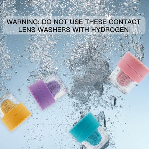 Contact Lens Case, 2 in 1 Manual Contact Lens Washer Cleaner Storage Case Portable Size Solution Soaking Container for Travel, Daily Use (4 Colors)