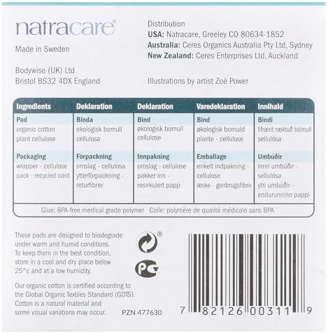 Natracare Ultra Pads, Organic Cotton Cover, Super Plus, 12 Pads