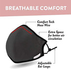Shero Reusable Copper Infused Face Mask With Nose Wire, Washable, Breathable and Adjustable (Black, 1 Count (Pack of 1), 6 Layer)