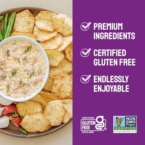 Milton’s Gluten Free Crackers, Crispy Sea Salt - Non-GMO Project Verified, Kosher, Certified Gluten Free Snack, 5 Grains In Every Bite - 20 Oz, Pack of 2